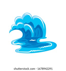 ocean waves with curling on white background vector illustration design