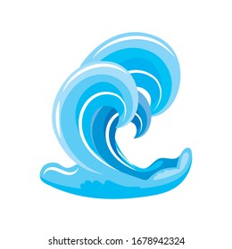 ondas oceánicas con curado en fondo blanco diseño de ilustración vectorial
