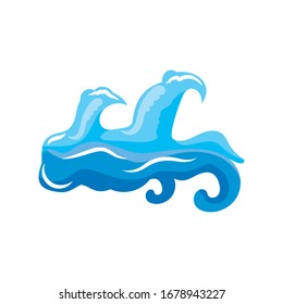 ondas oceánicas con curado en fondo blanco diseño de ilustración vectorial