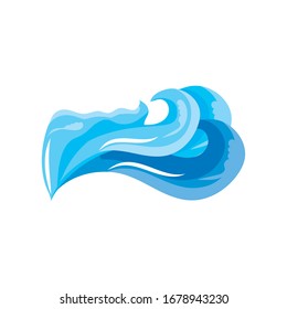 ocean waves with curling on white background vector illustration design