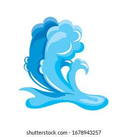 ocean waves with curling on white background vector illustration design
