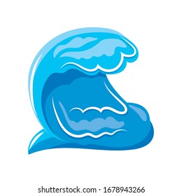 ondas oceánicas con curado en fondo blanco diseño de ilustración vectorial