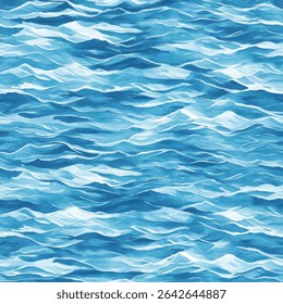 Oceaangolven, met elke golf met zachte blauwe tinten, grunge lijnen ikat patroon, golven naadloos patroon, Vector illustratie achtergrond voor het afdrukken van het papier.