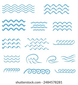 Conjunto de iconos de ondas oceánicas colección