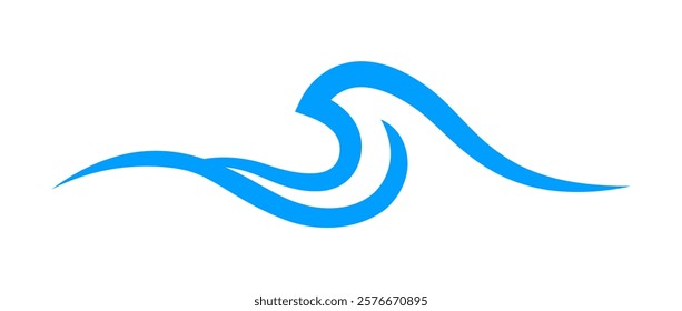 ocean waves icon, water symbol, sea waves, wave water ripple flow for graphic, water splash shape