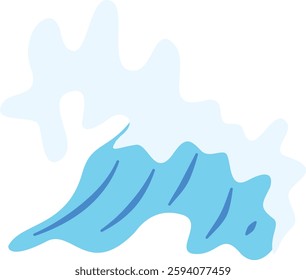 Ocean Waves Illustration in Abstract Design. Isolated on White Background.