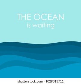 Ocean waves illustration. Vector background