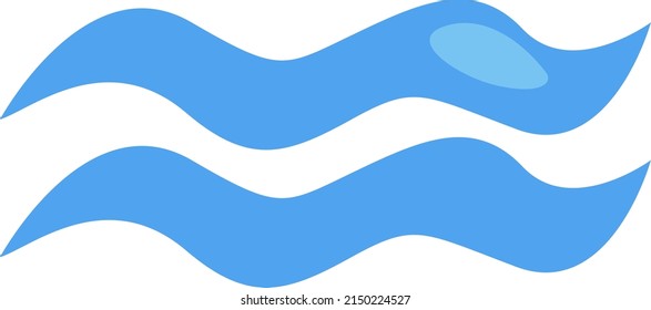 Ocean waves, illustration, vector on a white background.