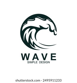 Ocean Waves Logo Design, Beach Icon Illustration. it can be use for the surf community and those related to the sea
