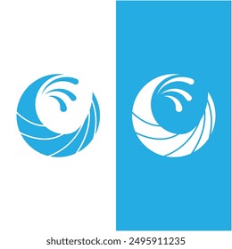 Ocean Waves Logo Design, Beach Icon Illustration. se puede utilizar para la comunidad de surf y aquellos relacionados con el mar