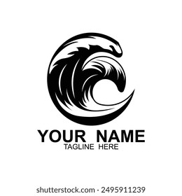 Ocean Waves Logo Design, Beach Icon Illustration. se puede utilizar para la comunidad de surf y aquellos relacionados con el mar