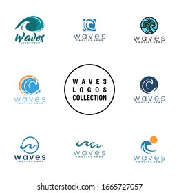 Ocean Waves Logo Design Concept Vector Template