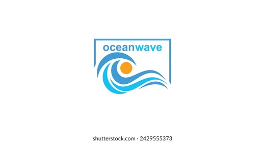 Ocean waves logo design symbol with unique concept| premium vector