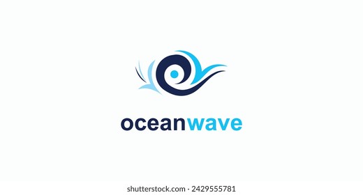 Ocean waves logo design symbol with unique concept| premium vector