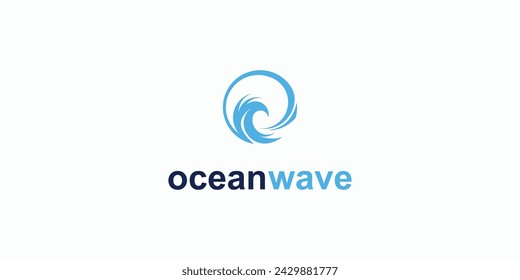 Ocean waves logo design symbol with unique concept| premium vector