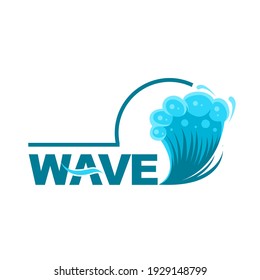 Ocean Waves Logo Design Vector Illustration