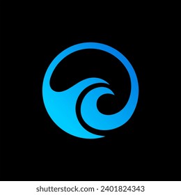 logotipo de olas oceánicas en letra o concepto