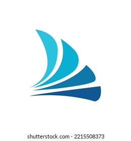 Logo de Ocean waves. Logo en forma de onda