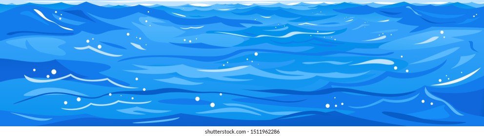 Ocean waves nature background illustration isolated, sea waves in windy cool weather with splashes and foam, panorama of open deep sea ocean, storm waves in world ocean