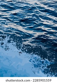 Olas oceánicas y salpicaduras. La textura de fondo abstracto azul vívido.