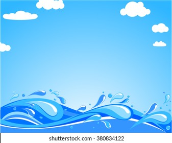 Ocean waves in summer day