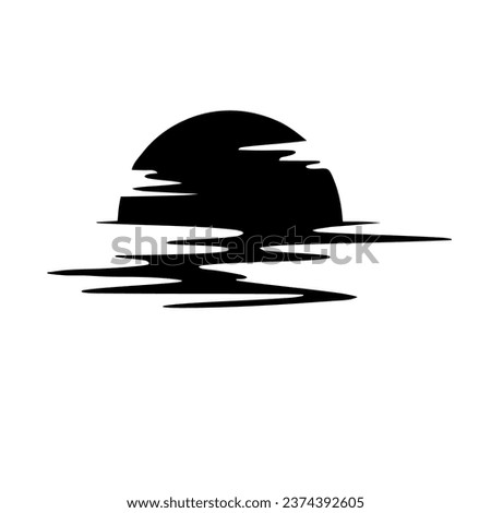 Ocean waves sunrises black colour