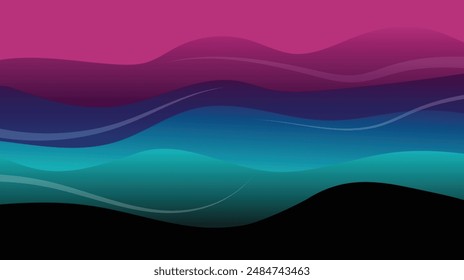 ocean waves and sunset color abstact background