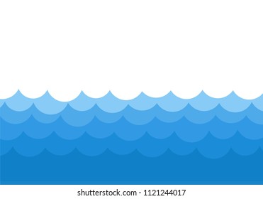 Ocean waves template background, vector stock illustration