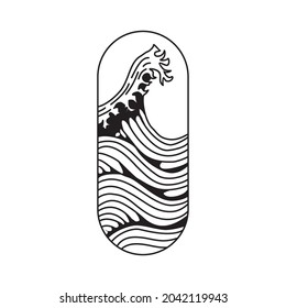 Ocean waves that are in the shape of an ouval
