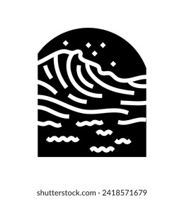 ocean waves tidal power glyph icon vector. ocean waves tidal power sign. isolated symbol illustration