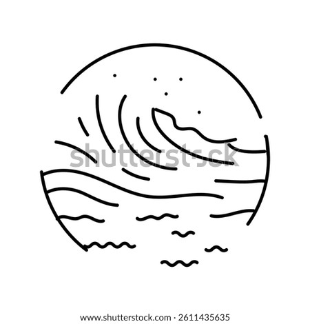 ocean waves tidal power line icon vector. ocean waves tidal power sign. isolated contour symbol black illustration