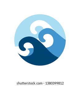 ocean waves, vector logo icon