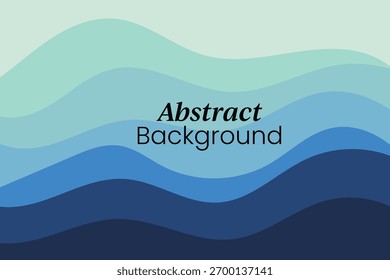Ondas oceánicas, capas de agua, tonos azules, curvas Abstractas, elemento de diseño de movimiento líquido. Ilustración vectorial