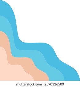 Ocean Wavy Beach Corner Border