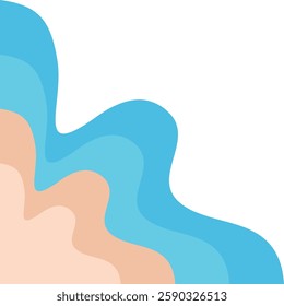 Ocean Wavy Beach Corner Border