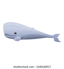 Ocean whale icon. Cartoon of ocean whale vector icon for web design isolated on white background