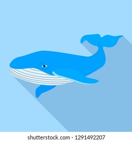 Ocean whale icon. Flat illustration of ocean whale vector icon for web design