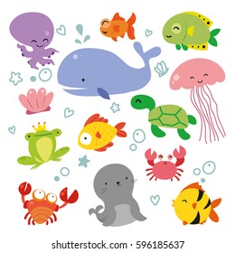 Ocean wildlife character design