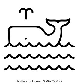 Ocean Wildlife icon line vector illustration