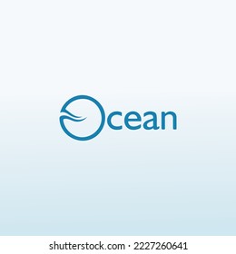 Ocean word vector logo design