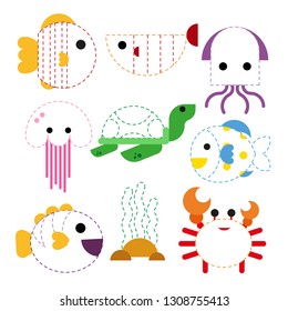 ocean worksheet vector design