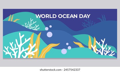 OCEAN world day banner background 