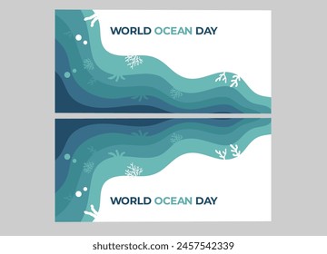 OCEAN world day banner background 