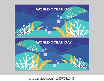 OCEAN world day banner background 