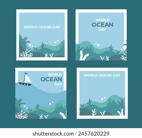 OCEAN world day banner background