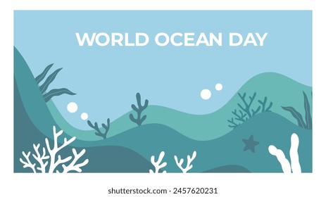 OCEAN world day banner background