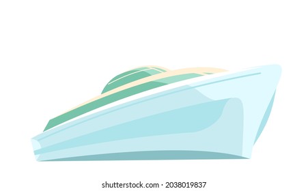 Ocean yacht. A modern multi tiered luxury vessel. Large passenger ship. Flat style. Isolated on white background. Vector