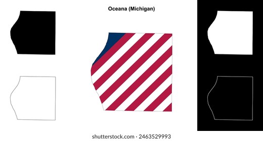 Oceana County (Michigan) outline map set