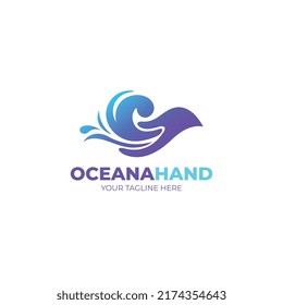 Oceana hand symbol logo design