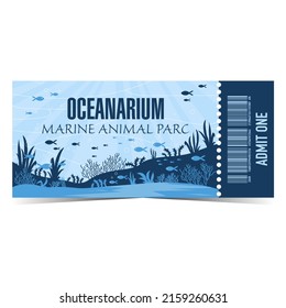 Oceanarium Ticket Template Design Marine Animal Stock Vector (Royalty ... - Oceanarium Ticket Template Design Marine 260nw 2159260631